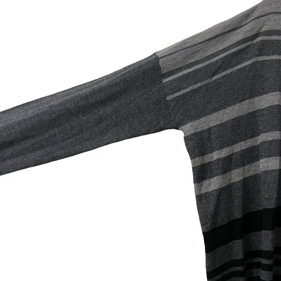 Vince Womens Gray Black Striped Merino Wool Blend Oversized Sweater Size Medium - Picture 5 of 7